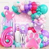 Yoehlon Pink Dog Paw Birthday Balloons, 12 PCS, Paw Print
