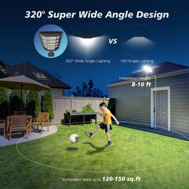 OKPRO Solar Lights for Outside- S192HJ 6000K LED Dusk to Dawn Solar Light, Solar Flood Lights with Motion Sensor and Remote Control, Garage,Yard,Parking Lot etc 2-Pack, Black, 5730-HJ192