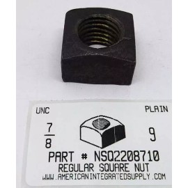 AmericanIntegratedSupply.com 7/8-9 REGULAR SQUARE NUTS STEEL PLAIN 1-5/16 AF X 49/64 TH  (10)