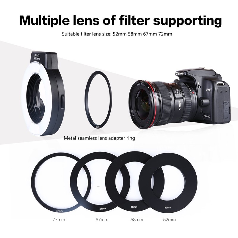 K&F Concept Speedlite Camera Flash TTL Compatible Macro Ring Flash