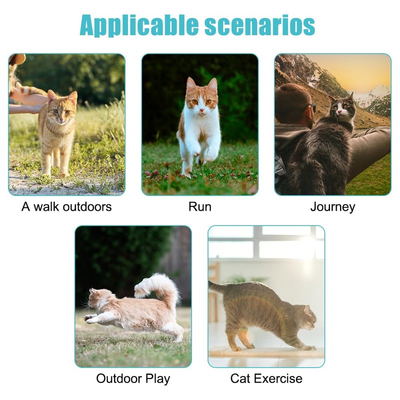 Cat Harness Lead, Escape Proof Cat Walking Harness, Adjustable Reflective