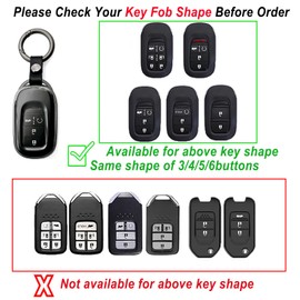 LAGIPA Key Fob Cover Case For Honda 2022 2023 2024 2025 Civic Accord HR-V Pilot CR-V, Full Cover Key Chain Holder Protector Accessories, Clear TPU, Durable (Transparent Black)