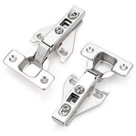 Probrico Soft Opening Kitchen Cabinet Hinges 2 Pairs (4 Pieces), Brushed Satin Nickel Face Frame Mounting Concealed Hinges for Kitchen Cupboard Hardware, with Mounting Screws