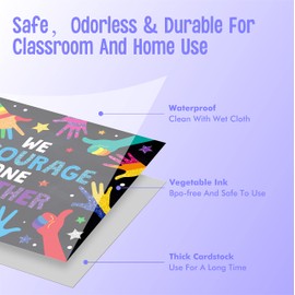 10 PCS Classroom Poster, Colorful Bulletin Board Decoration Motivational Posters We are Better Poster Banner for School & Classroom Kindergarten Preschool Primary Middle High School (12” x 10”)