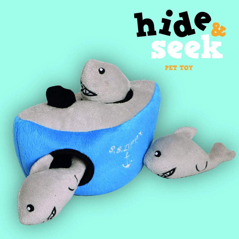 Pet Brands Hide & Seek Shark Brain Training Interactive Plush