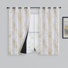 FMFUNCTEX 100% Blackout Curtains Gold White Foil Branch Curtains for