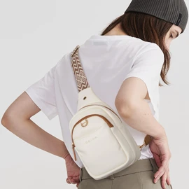 OSOCE Small Sling Bag, Lightweight Fanny Packs Trendy Cross Body Bag for Women Travel Sling Backpack Chest Bag for Hiking,White