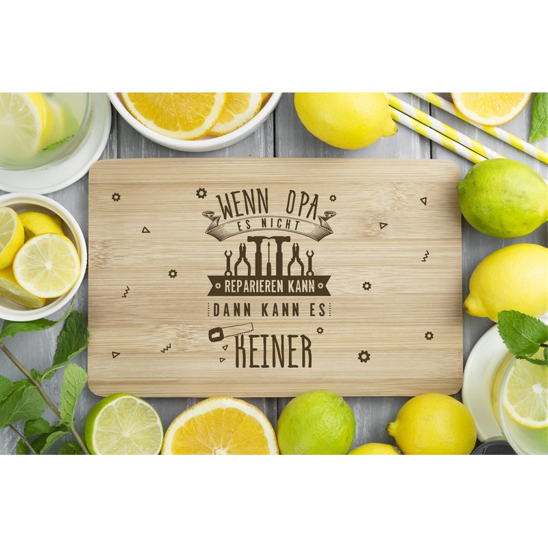Breakfast Board with Saying "Wenn Opa es nicht reparieren kann
