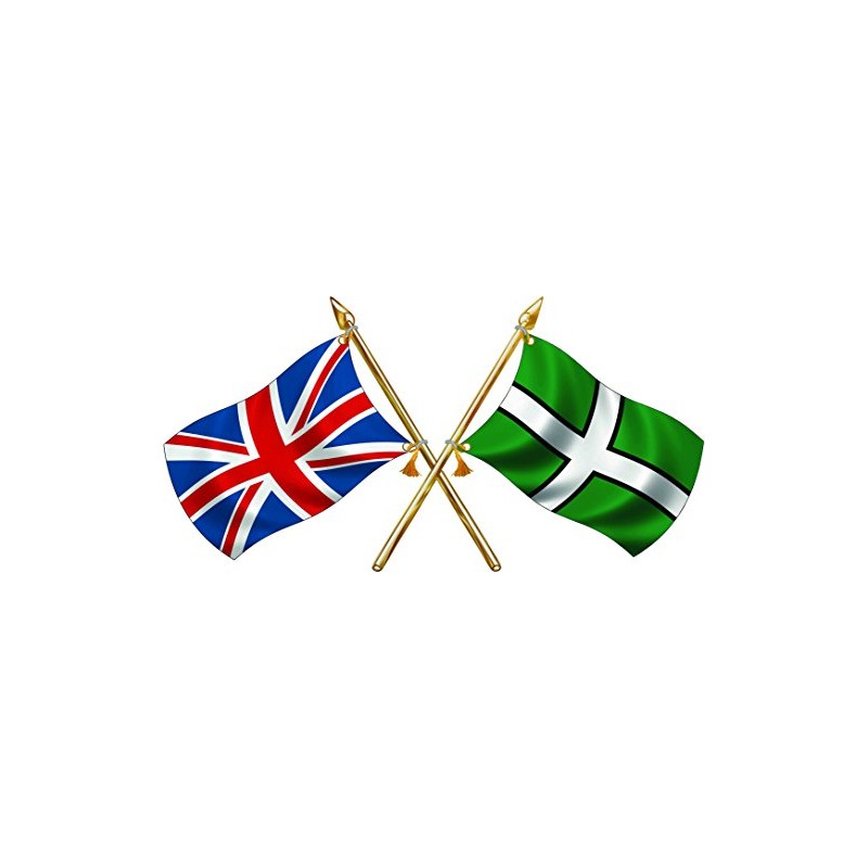 Union Jack/Devon Crossed Flags (small 69mm x 138mm) (144mm x