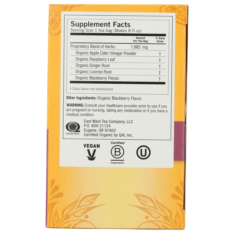 Yogi Tea Organic Blackberry Apple Awakening Digestive Cider, 16 CT
