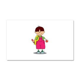 CafePress Student School Boy Pencil Apple Car Magnet 20 X 12 Car Magnet, 20"x 12" Magnetic Door Display