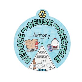 Fun Express Color Your Own Recycling Wheels - Engaging Eco-Friendly Craft for Kids to Learn About Recycling and Sustainability - Perfect for Classroom or Home Activities - 12 Pieces