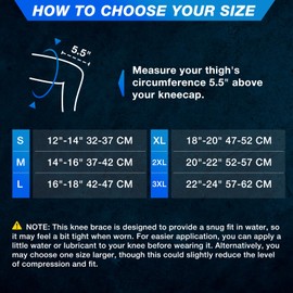 Nvorliy AquaFlex Pro Knee Brace, Compression Knee Sleeve for Swimming, Aquatic, Sailing, Scuba Diving, Surfing, Paddle Boarding, Kayaking & Injury Recovery – Supports Women & Men (S)