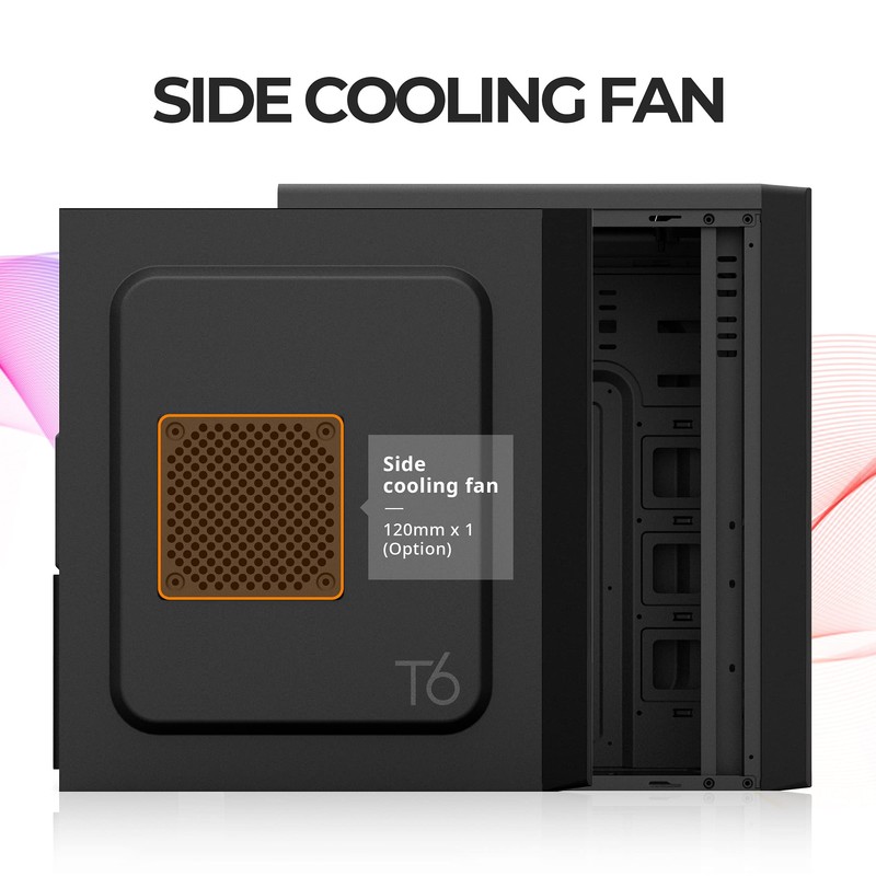 Zalman T6 ATX Mid Tower Computer PC Case, Pre-Installed 120mm