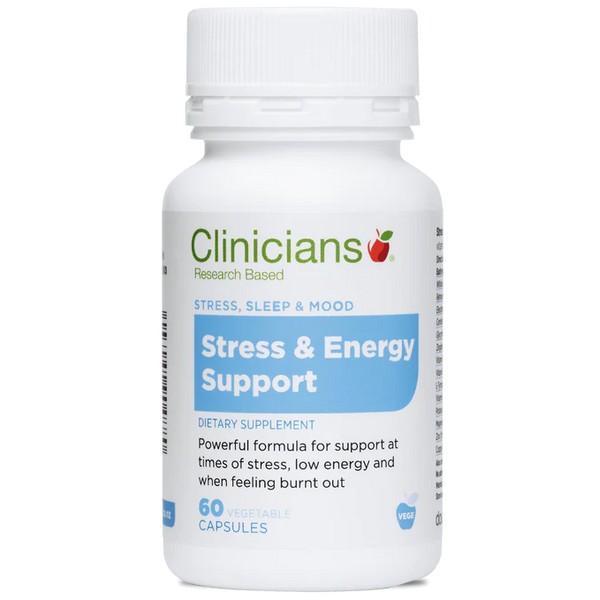 Clinicians Stress & Energy Support Vege Caps 60