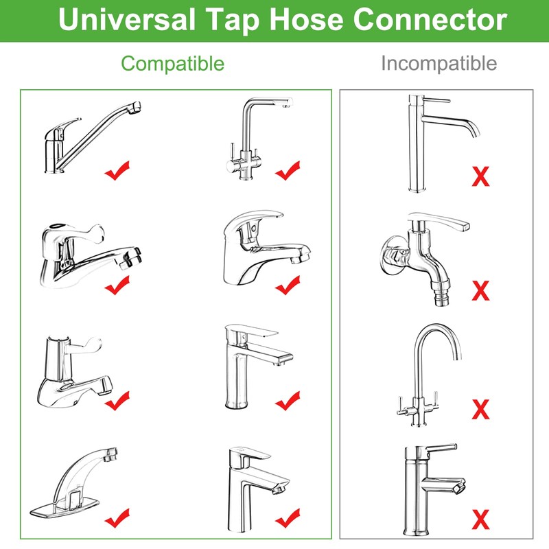 Mixer Tap Hose Connector, Kitchen Garden Tap Hose Pipe Snap