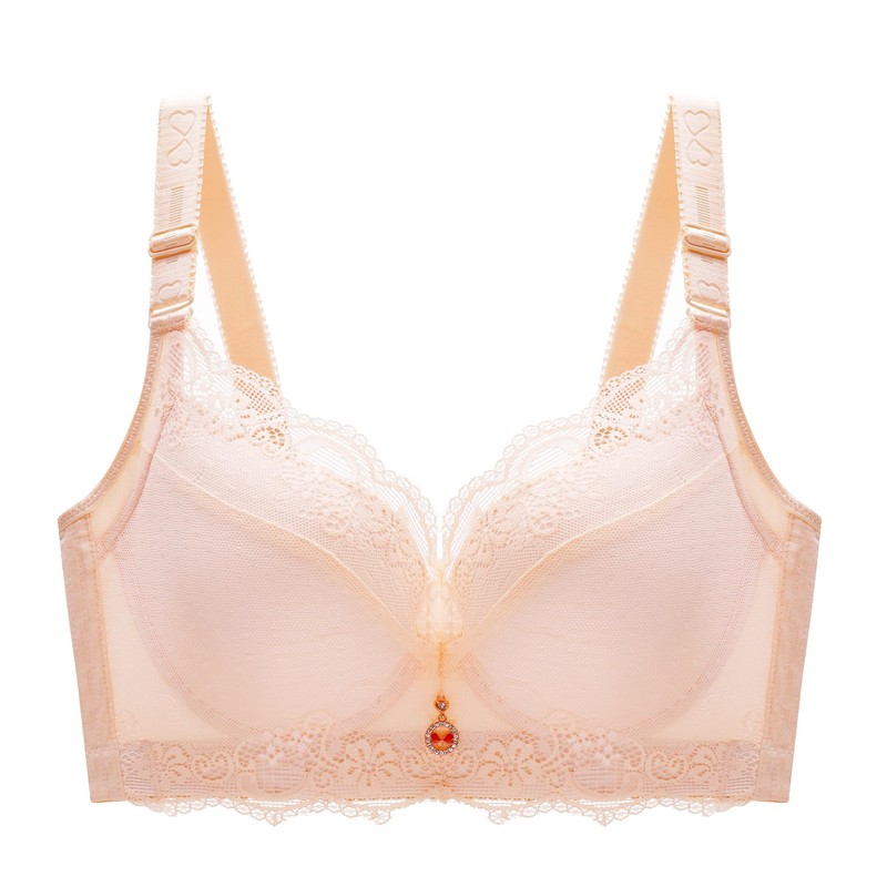 Women's Padded Push-Up Bra - Embroidered Lace With Underwire and
