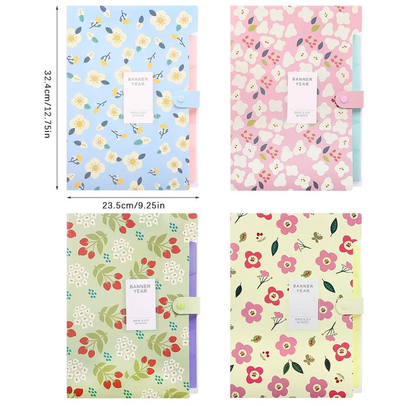 Hwtcjx Pack of 2 A4 Document Folders, Expandable Folder with