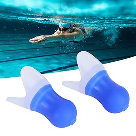 01 Tapón para los oídos, no tóxico, Impermeable, Reutilizable, de Silicona, tapón para los oídos, para Nadar, para el Trabajo, para Nadar, para Adultos, para(Blue Large+PP Box)
