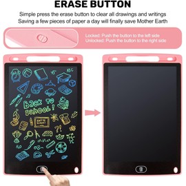 LCD Writing Tablet, 2 Packs Drawing Pads for Kids 3 4 5 6 Years Old 10 Inch Colorful Lines Doodle Scribble Boards Educational Toys for Boys Girls Road Trip EssentialsTravel Game Toys,Pink+Blue