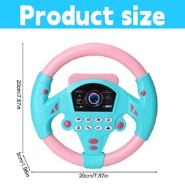 YANGUN Steering Wheel Children's Toy, Simulated Portable Speed Controller with 360° Rotation, Interactive Steering Wheel, Learning Toy with Lights and Sounds, Simulation in the Car, Gift for Toddlers