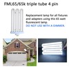 FML65/65K 65Watt 6500K Fluorescent Light Bulb,4Pins Base Triple Tube Replacement