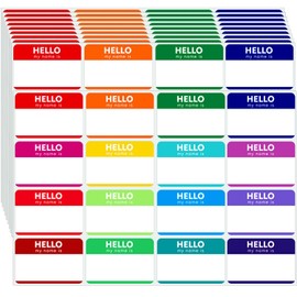 Zacool 480 Pcs Name Tag Stickers (3"x 2") Identification Badges,Peel and Stickers"Hello My Name is" Name Tags Stickers Colorful Name Badge for Themed Party Family Home School Office Conferences