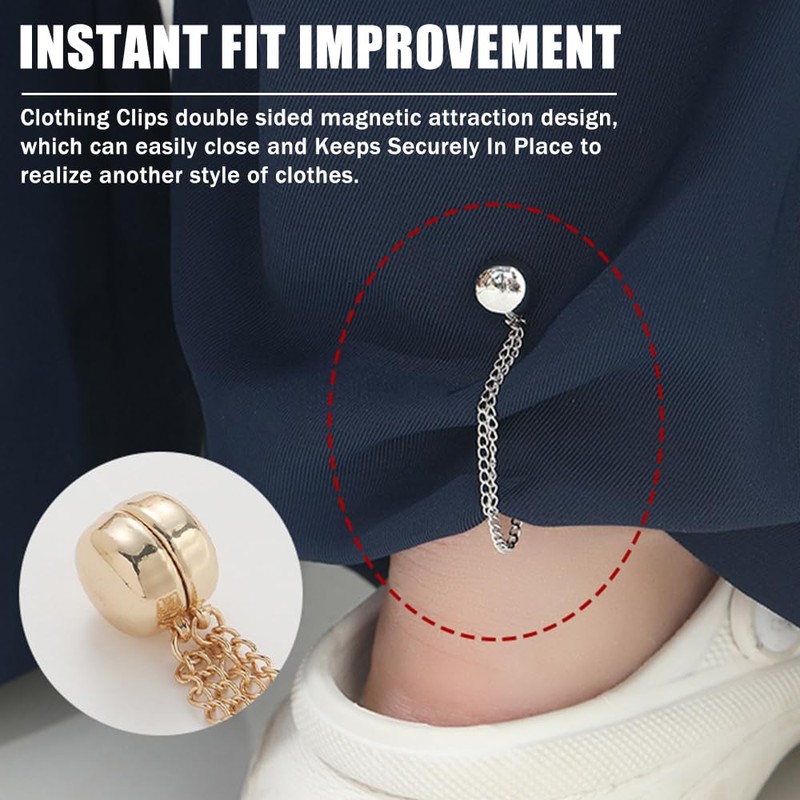 Ouliget Multi-Function Magnetic Clothing Clips,Pinless Brooch Chain Magnetic Buttons Shawl