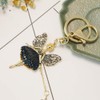 Butterfly Wings Flower Fairy Pendant Keychain Bling Crystal Rhinestone Dancing