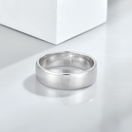 STARCHENIE Solid 925 Sterling Silver Ring for Men & Women 6mm High Polish Wedding Band Size 9