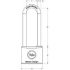 YALE Y1130060080X Y113 Series Long Arch Padlock mm 60, Silver