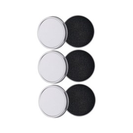 Baluue Makeup Brush Set 3pcs Round Iron Cleaning Box Dry Sponge Case for Makeup Easy to Use Safe Material Travel Size for Women