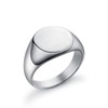 Custom Signet Ring Engraved for Women Silver Stainless Steel Polished