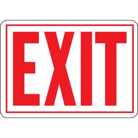 HY-KO Products SS-2W EXIT Aluminum Sign, 10" x 14", Red/White