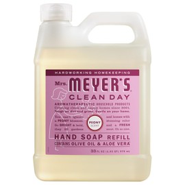 Mrs. Meyer’s Refill Jabón de Manos Líquido Peonía, 975 ml | Repuesto Dulce con Aroma Natural a Peonía| Fórmula Suave de Origen Vegetal | Ideal para Uso Diario | Sin Parabenos ni Crueldad Animal