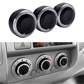 MACHSWON Car A/C Air Conditioning Control Switch Knob fit for To-y-ota Tacoma 2005-2015 Button HVAC Tacoma Heater Temperature Fan - (A Set of 3 Knobs)