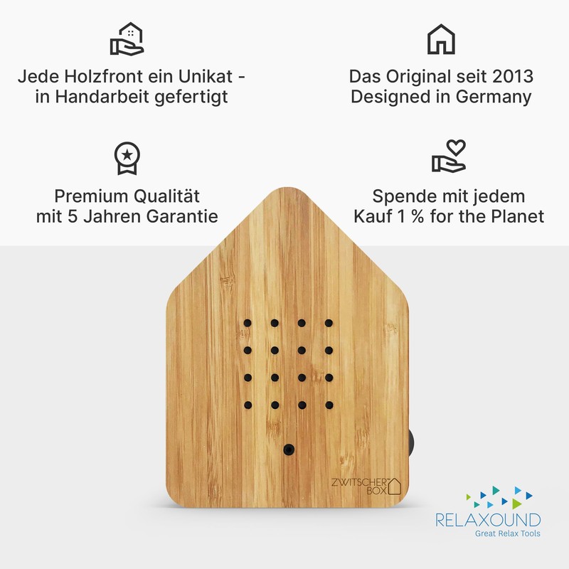RELAXOUND Original chirping box wood solid wood front bamboo