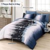 Dinjoy Ombre Blue Comforter Set King Size Gradient Navy Blue