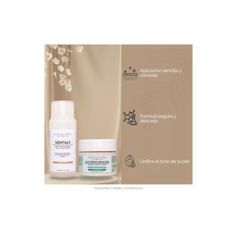 Nuestra Tierra Cosmetica Kit Despigmentante Zonas Íntimas Crema Genitals Mascarilla