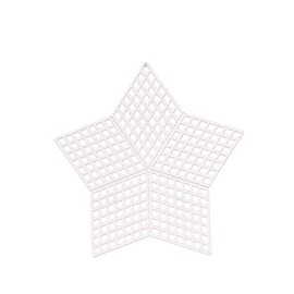 Vaessen Creative Plastic Canvas, Star-Shaped, 7 Count, Flexible Mesh Sheets for Crafts, Embroidery and Cross Stitch, 10 Pieces, ø8cm or 3.1", Transparent