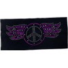 Headband Head Wrap Bandanna Peace Sign Wings Purple Silver with