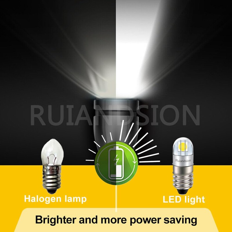 Ruiandsion E10 LED Bulb 6V Non Polarity 200LM 6000K White