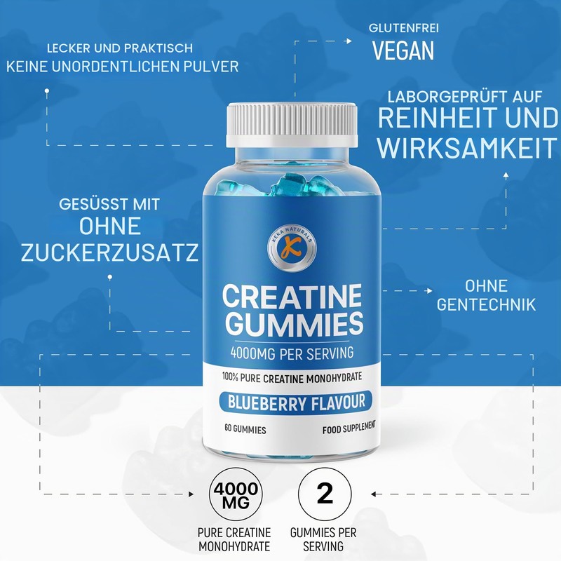 Creatine Gummies 4000 mg for Men and Women, 60 Gummies,
