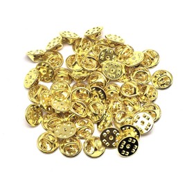 50pcs Metal Pin Backs Lapel Pin Backs Locking Clasp Butterfly Clutch Tie Tacks Pin Back for Brooch Tie Hat Badge Insignia Replacement (Gold)