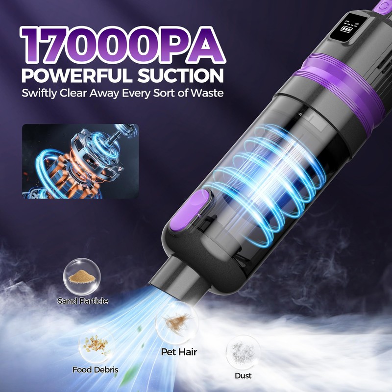 Handheld Vacuum Cordless Rechargeable 2-Speed Modes| 3-in-1 Portable Cordless Vacuum