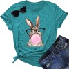 Happy Easter Cute Women's Cotton Sleeveless T-Shirts with Easter Bunny