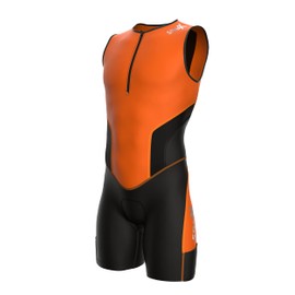Sparx X Triathlon Suit Men Racing Tri Cycling Skin Suit Bike Swim Run, Orange_elite, Large