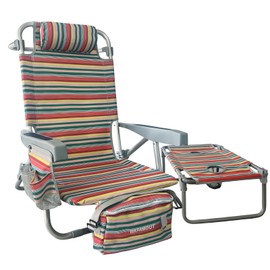 WKFAMOUT Backpack Beach Chair Aluminum with Folding Camping Table 5-Position Lay Flat Lounge Chair Outdoor for Adults with Insulated Cooler Bag and Cup Holder