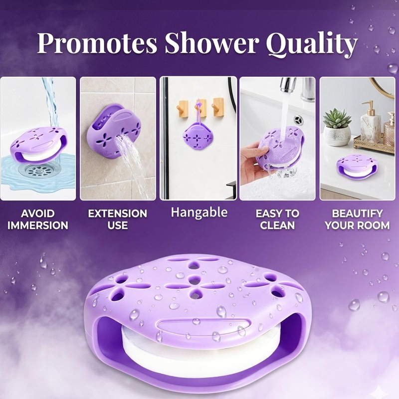 3 Pack Shower Steamer Holder with Suction Cups, Adjustable Lanyard