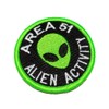 EM0134V68 Area 51 Alien Activity ET UFO Embroidered Patch Whit